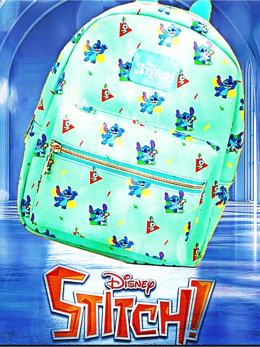 Disney Stitch Kids Backpack - Aqua and Multicolor